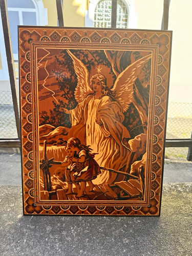 Vintage schutzengel wandbild - vintage,