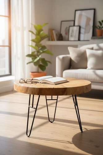 Teakholz couchtisch rund ø60 - teakholz,