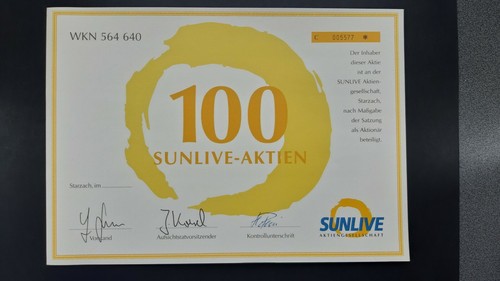 Sunlive stückaktie 100er - ag,
