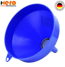 HERO Trichter groß Einfülltrichter Allzwecktrichter 25cm Kunststoff Sieb blau