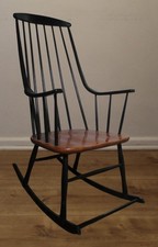 Original Design Schaukelstuhl Grandessa Lena Larsson für Nesto 50er/60er Buche