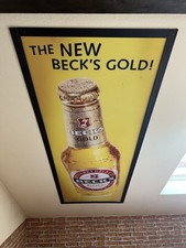 Becks Gold Großer Banner -Fahne- ca.200 cm x ca.70 cm gebraucht 