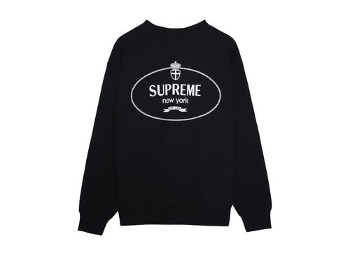 Supreme crest crewneck black - supreme,