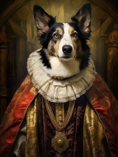 Collie im Regal Samt