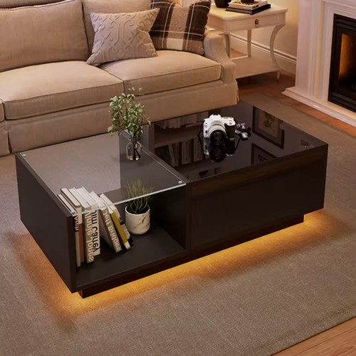 Led couchtisch lift top mit - led,