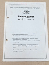 DDR KFZ Anhängerbrief HL 900.40 TSA STA BLA VTA einachsig Görlitz Anhänger 1981