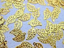 200 kleine Bastel-Blätter, Perlen,für Bauchtanz in gold,Metall ca.10x19mm A66.6E