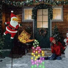Solar LED Weihnachts Wasserkocher Licht – Santa Claus Gartendeko – IP65 Wasserdi