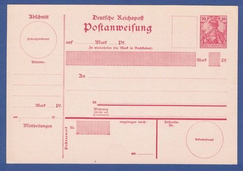 Postanweisung 1901 a - 1901,, 17