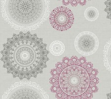 PVC Tischdecke Mandala grau pink Wachstuch • Länge & Breite wählbar • abwaschbar