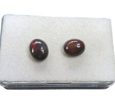 2x Edelopal Schwarz Black Opal Äthiopien Cabochon ca. 10,9+10,3mm 4.1 ct. U33365
