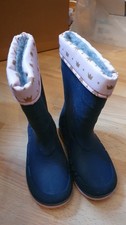 Kinderschuhe Gummistiefel blau rosa lupilu Gr 24/25 mit Leucht Effekt gefüttert