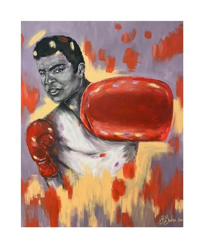 Handgemalt acrylbild boxer - vb,