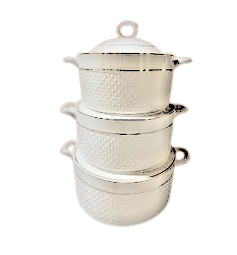 3er set keramik suppentopf - set,