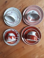 4 DDR Sammeltassen Kaffeetassen Gedeck Porzellan Fine Lichte Konvolut Sammler 