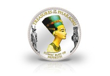 Ägypten 1 Pound Nofretete mit Farbapplikation und Goldauflage