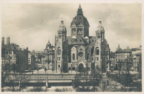 München lukaskirche nach - ak, münchen,