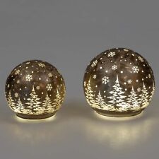 Deko-Kugel Frosty-Braun LED-Licht Weihnachtskugel Glas formano Weihnachtsdeko