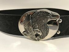 Herren Gürtel Länge 90cm 42mm breit, Schnalle mit ADLER schwarz NEU TOP Angebot