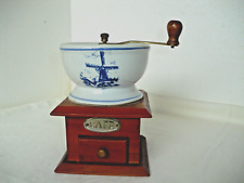 Kaffeemühle Vintage Holz Keramik Handmühle Windmühle Dekor Getreidemühle manuell