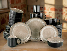 Kombiservice Nydala Geschirr 30- tlg. Steinzeug Kaffeeservice Tafelservice 6 P.