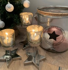 Teelichthalter Stern silber