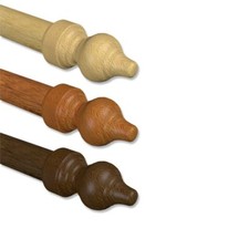 Endstücke für klassische Gardinenstangen 28 mm Ø (2 Stück), aus Holz