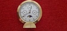 HERMLE Tischuhr messing Datum-Wochentag-Monat und Mondphase sehr guter Zustand