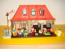 Playmobil Bahnhof 4300 mit Anleitung  Fachwerkhaus Eisenbahn