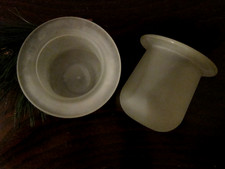 PARTYLITE 1 x " Säckchen " Teelichthalter Einsatz gefrostetes Glas rund