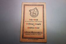 Alte Berufe Fleischer Metzger Lehrbrief Gesellenbrief Prüfungszeugnis 1930 Nebra