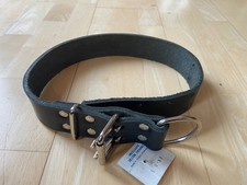 Leder. Robustes schwarzes Halsband für XXL Hund. 85 cm. 5 cm breit. m. Etikett.