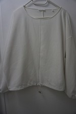 Opus Shirt Pullover Pulli Sweat Gestreift Ripp Weiß Gr M fällt groß gut erhalten