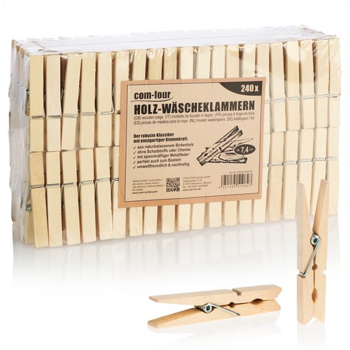 240x wäscheklammern aus holz - 240x,