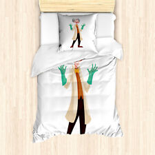 Bunt Bettwäsche Set Karikatur-Art-Professor Weicher Microfaserstoff