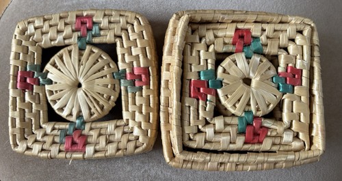 Vintage gewebte stroh raffia - vintage,