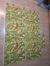 Gardine Vorhang Kinderzimmer Tiere Grün Dschungel Urwald 2x 120x60