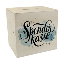 Spendenkasse Aquarell-Illustration Spardose aus Holz