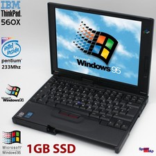 NOTEBOOK IBM THINKPAD 560X PENTIUM MMX 1GB SSD 32MB LAPTOP WINDOWS 95 TYPE: 2640