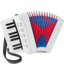 8-Bass Kinder Akkordeon 17 Noten Schifferklavier Ziehharmonika Schulter Riemen