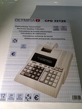 Tischrechner Olympia Speicher Drucker Taschenrechner Display Weiß Euro Tastatur
