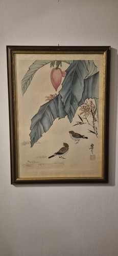 Antik aquarell auf seide - antik,