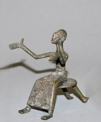 Westafrikanische bronzefigur - bronzefigur, |