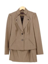ESCADA Kostüm mit Rock Damen 40/L Beige Kariert Wolle Seide Business