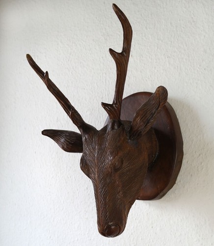 Hirschkopf mahagoni holz deko - hirschkopf, mahagoni-holz-deko