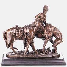 Bronzefigur Kosak Pferde