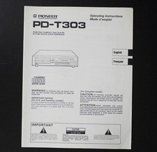 Original PIONEER PD-T303 Twin-Tray CD-Player Owner's Manual /Bedienungsanleitung
