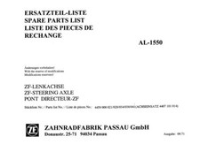Ersatzteilliste Allradachse ZF APL 1550 für Deutz D6006 und andere