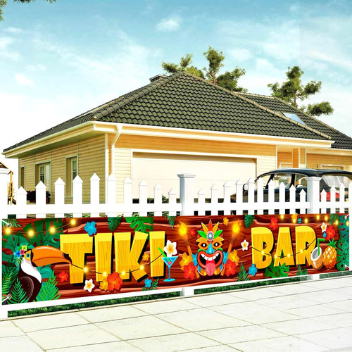 Tiki bar banner für hawaii - bar,