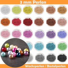 Wachsperlen 3 mm - mit Loch Set Kinder 3mm Basteln Perlen Bastelperlen auffädeln
